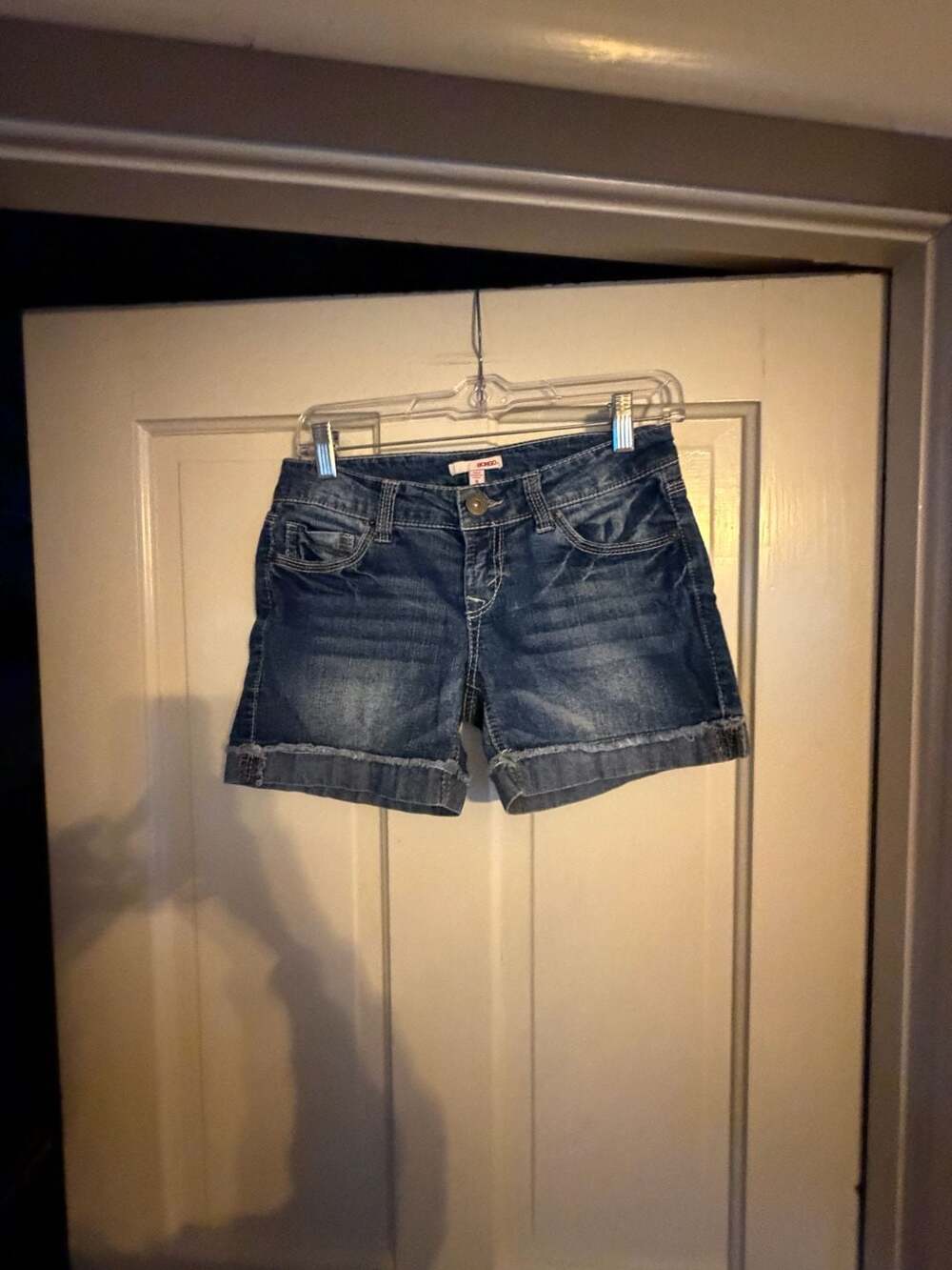 Bongo Cuffed Denim Shorts Size 5 Blue Stretch Jean